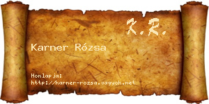 Karner Rózsa névjegykártya