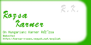 rozsa karner business card